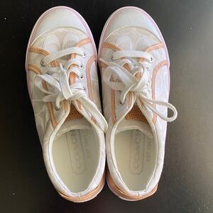Coach White & Light Pink Sneakers